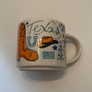 STARBUCKS “BEEN THERE SERIES” TEXAS -THE LONE STAR STATE MUG-ORANGE INTERIOR